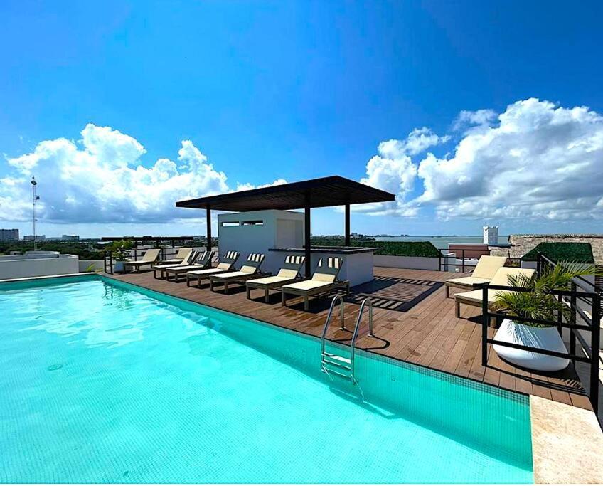 Takh Studio Cancun/roof Top Ocean View Apartment