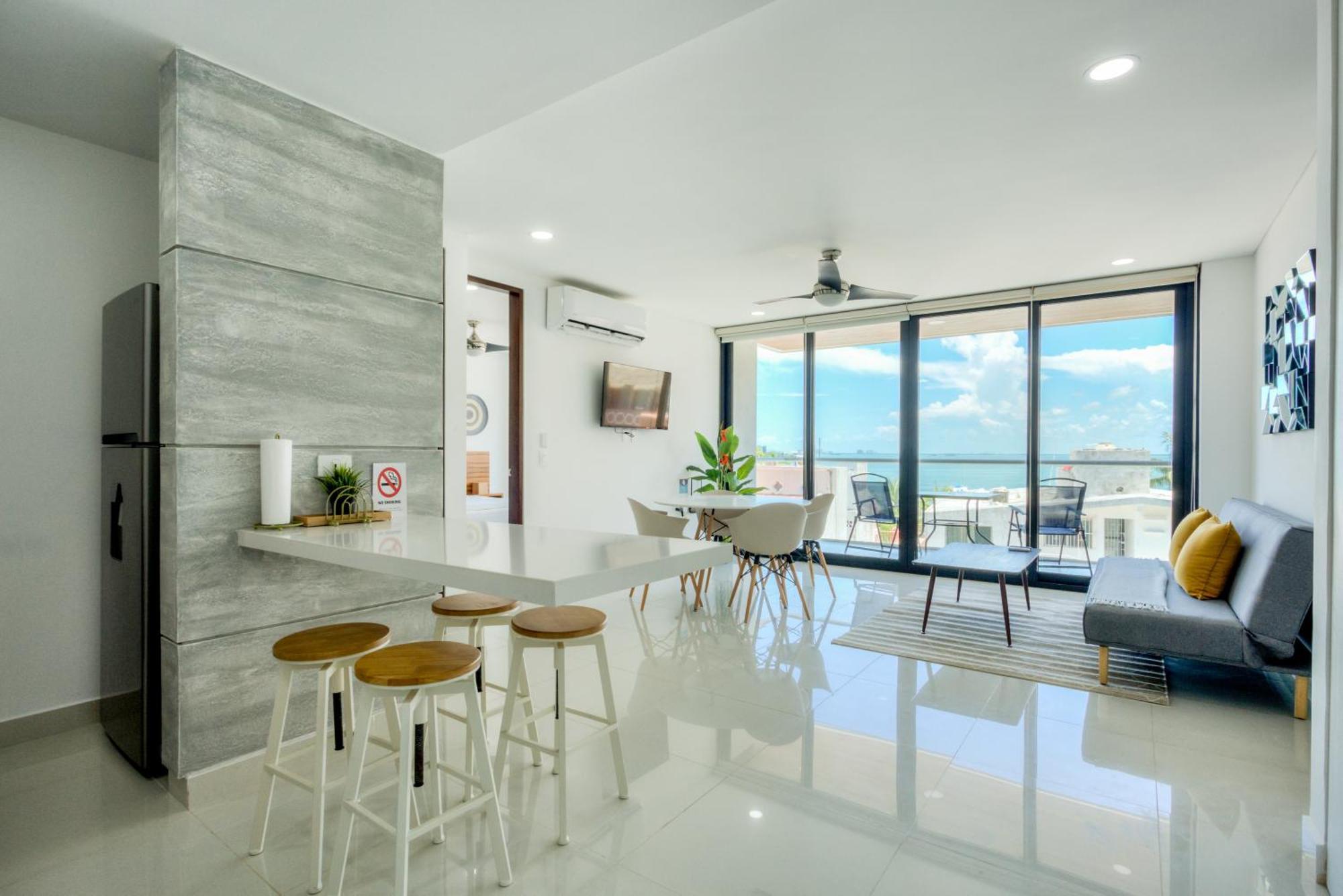 Departamento En Zona Hotelera Con Acceso A Alberca En Rooftop Apartment *